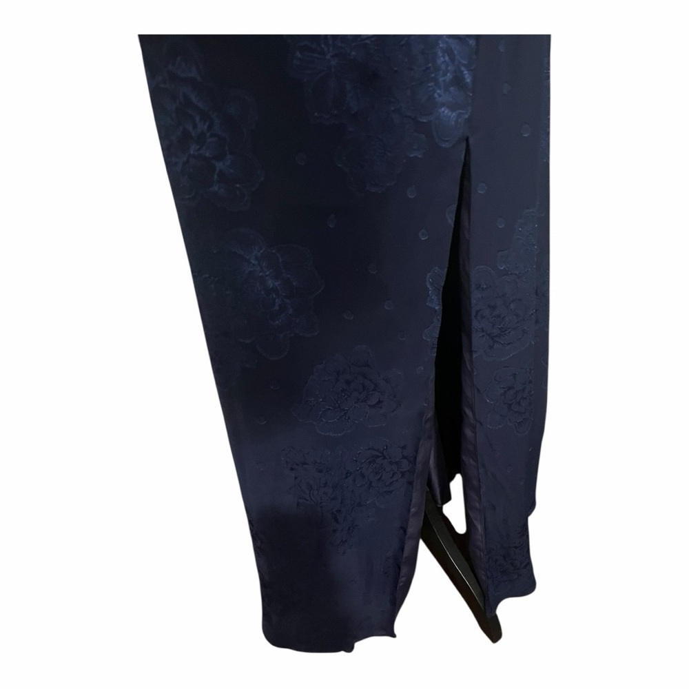 Azazie Midnight Blue Strapless Dress with lace up corset top - Picture 8 of 11